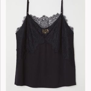 Satin camisole with lace